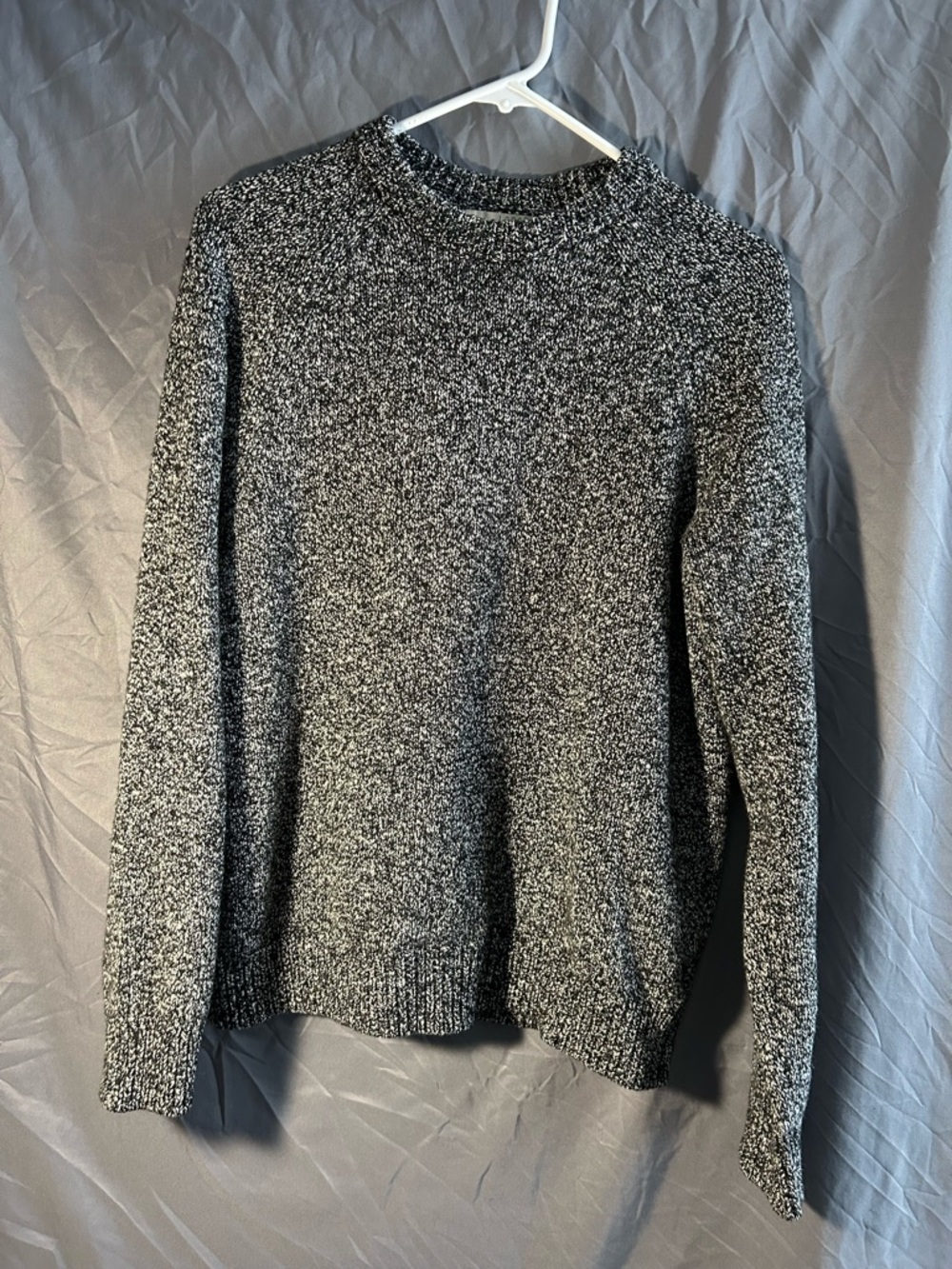 H&M Women's Black and White Marled Crewneck Sweater